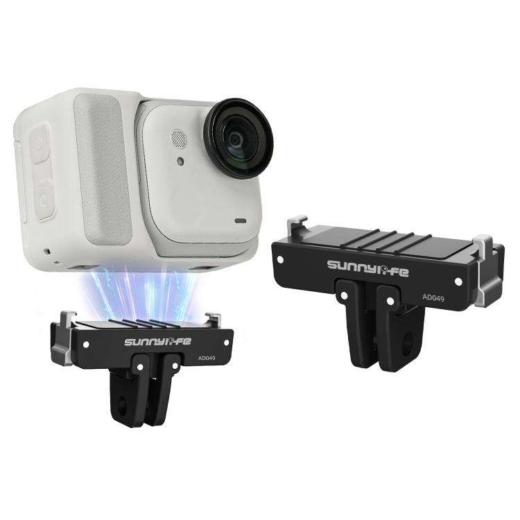 For Insta360 GO Ultra Sunnylife Magnetic Quick Release Adapter Mount Foldable Base Dual-Claws 1/4 Adapter