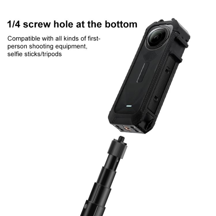 For Insta360 X5 Cold Shoe Carbon Fiber Texture ABS Plastic Protective Frame