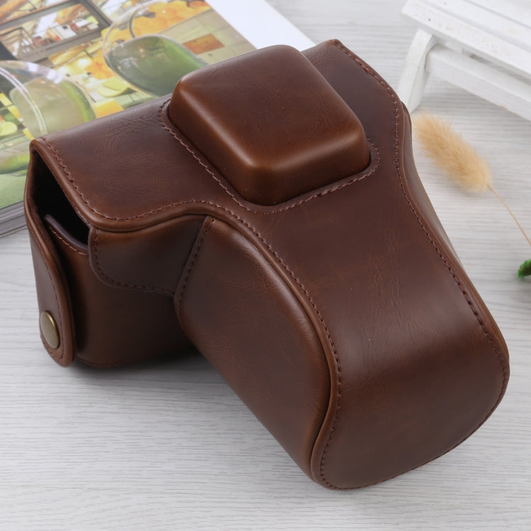 Full Body Camera PU Leather Case Bag with Strap for Olympus E-PL3 / E-PM1 — Coffee
