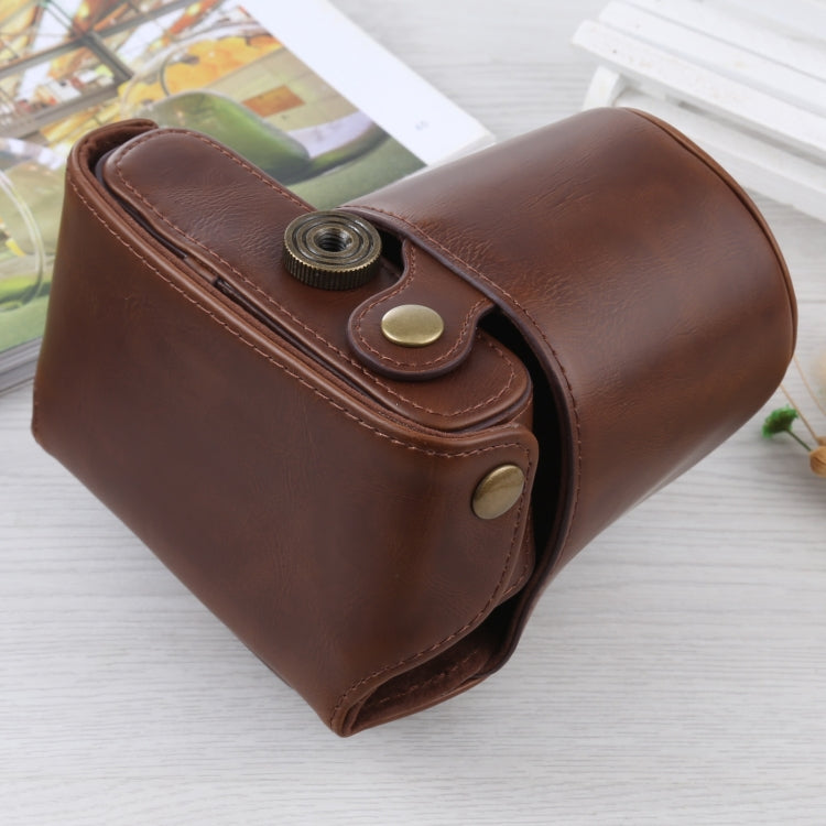 Full Body Camera PU Leather Case Bag with Strap for Olympus E-PL3 / E-PM1 — Brown
