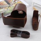 Full Body Camera PU Leather Case Bag with Strap for Olympus E-PL3 / E-PM1 — Black
