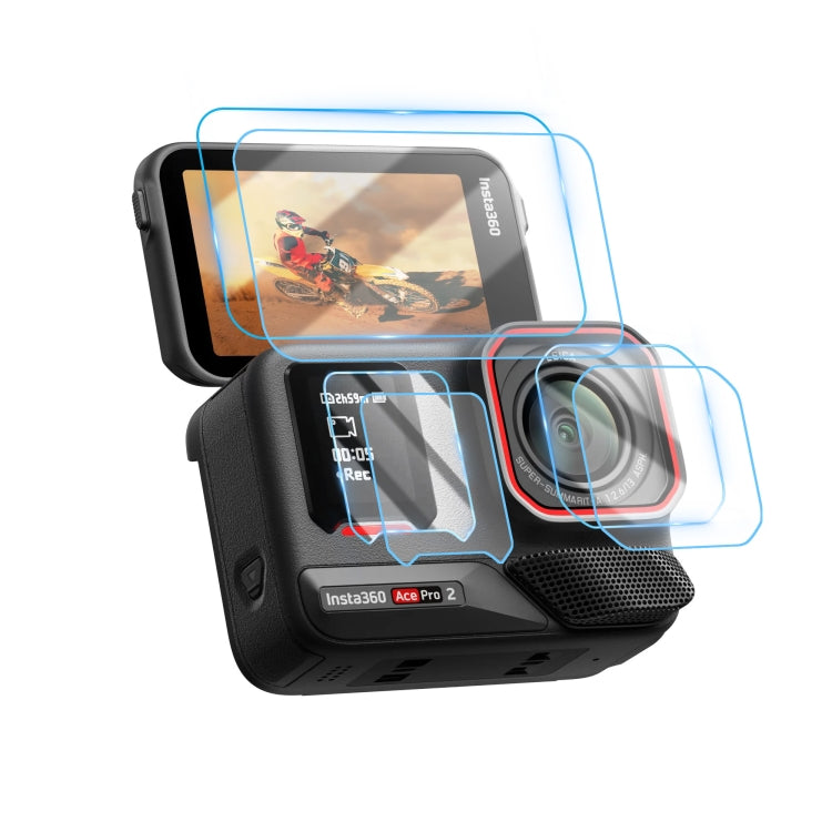 STARTRC 2 Sets 3 in 1 Rear & Front Screen + Lens Tempered Glass Film, For Insta360 Ace Pro 2