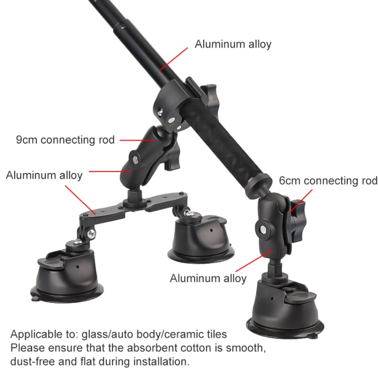 Dual-leg Suction Cup + Single Suction Cup with Selfie Stick Kits