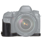 1/4 inch Thread PU Leather Camera Half Case Base for Canon EOS 6D / 6D Mark II