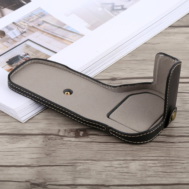 1/4 inch Thread PU Leather Camera Half Case Base for Canon EOS 6D / 6D Mark II — Black