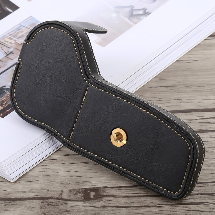 1/4 inch Thread PU Leather Camera Half Case Base for Canon EOS 6D / 6D Mark II — Coffee