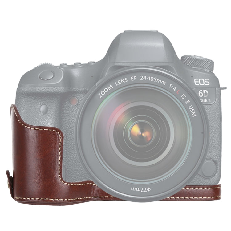 1/4 inch Thread PU Leather Camera Half Case Base for Canon EOS 6D / 6D Mark II