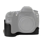 1/4 inch Thread PU Leather Camera Half Case Base for Canon EOS 80D / 70D