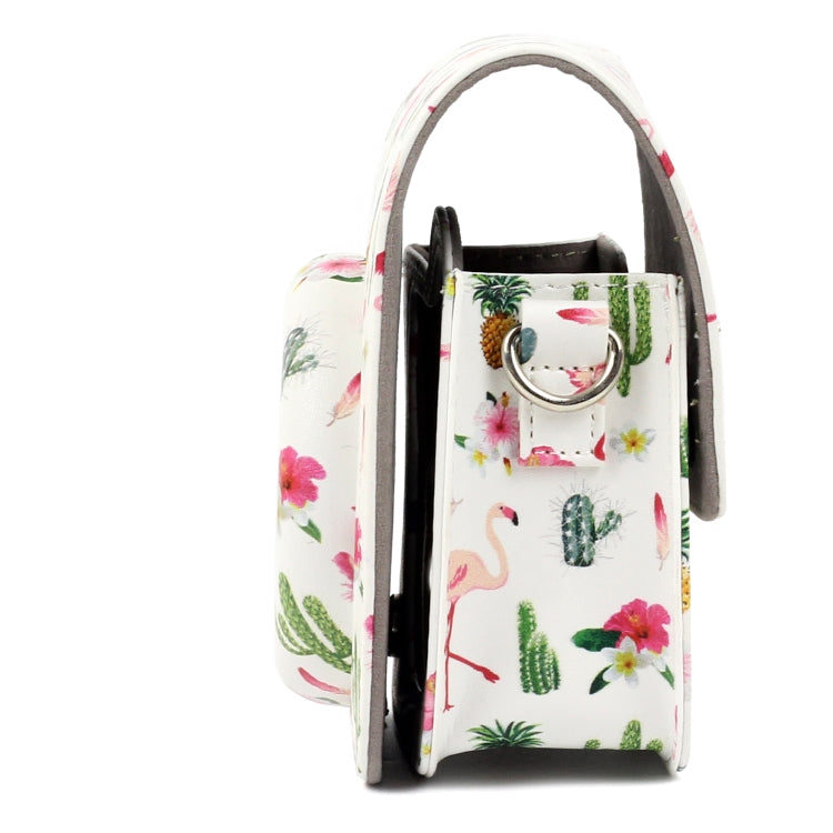 Pattern PU Leather Protective Camera Case Bag For FUJIFILM Instax Mini90 Camera, Flamingo Cactus