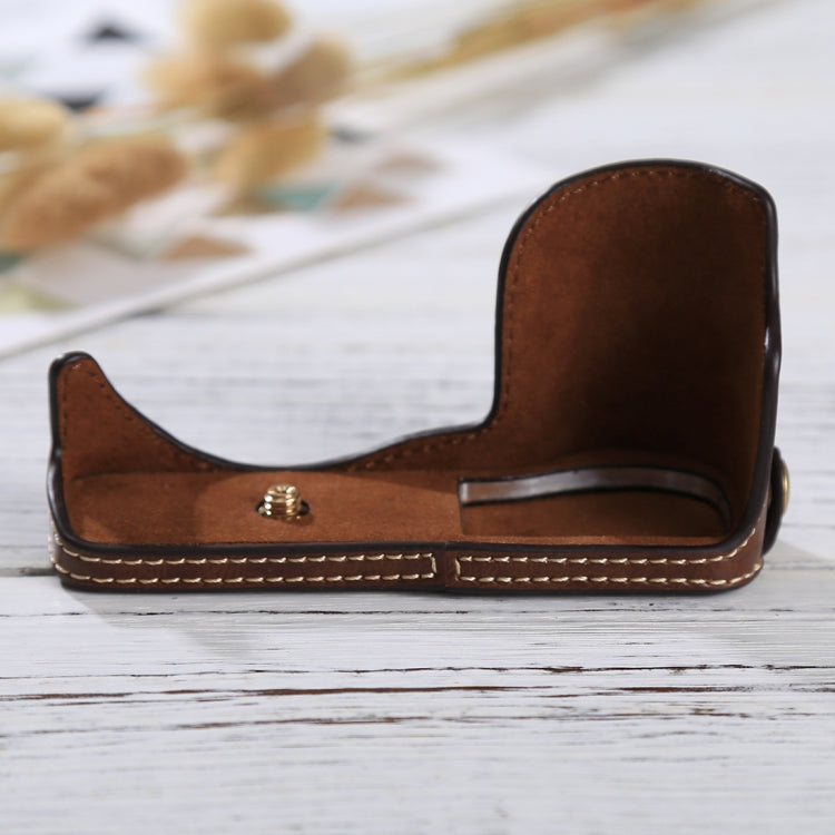 1/4 inch Thread PU Leather Camera Half Case Base for Sony ILCE-5100 / A5100 — For Sony A5100