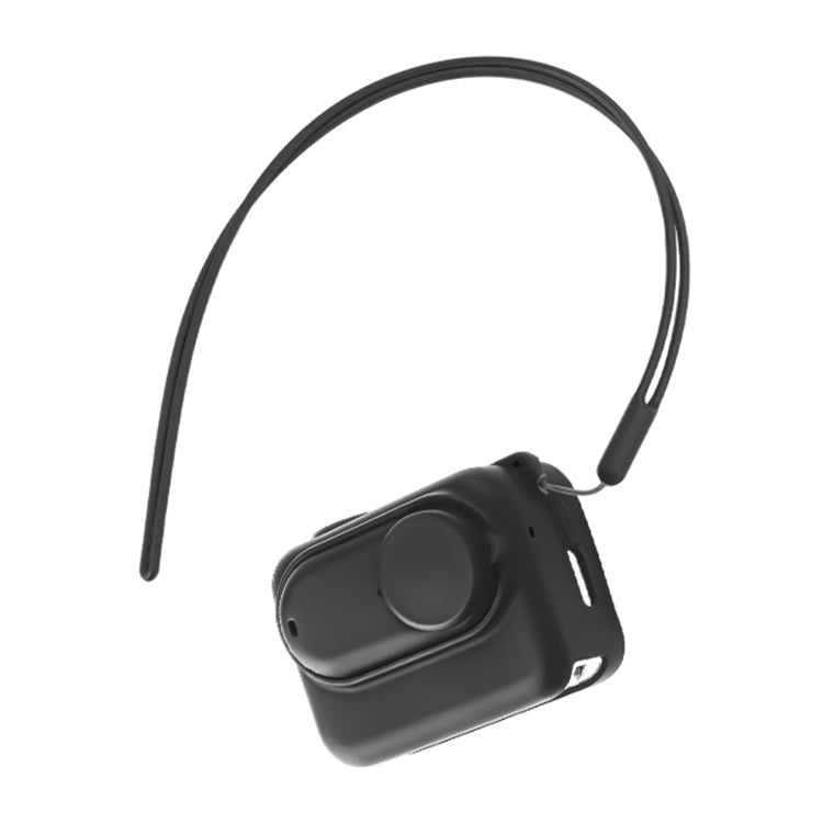 For Insta360 GO 3 Camera Body Charging Case Silicone Case with Lens Cap & Strap — White
