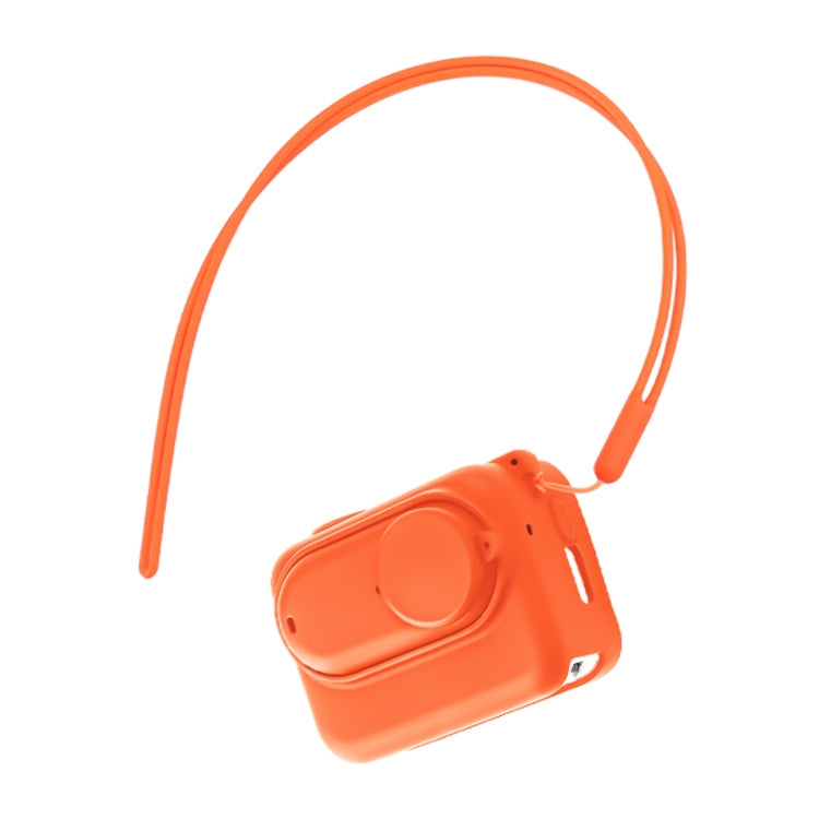 For Insta360 GO 3 Camera Body Charging Case Silicone Case with Lens Cap & Strap — Black