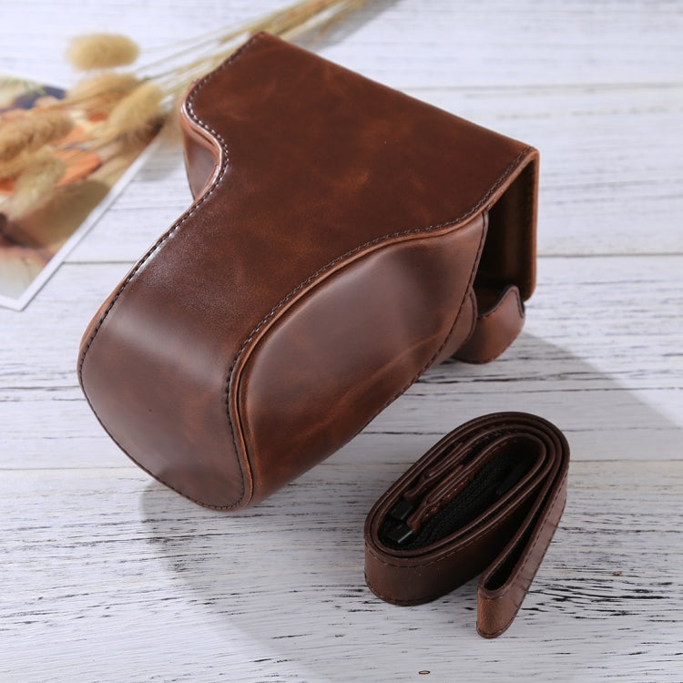 Full Body Camera PU Leather Case Bag with Strap for Canon EOS M6 (18-150mm Lens), For M6(18-150mm)