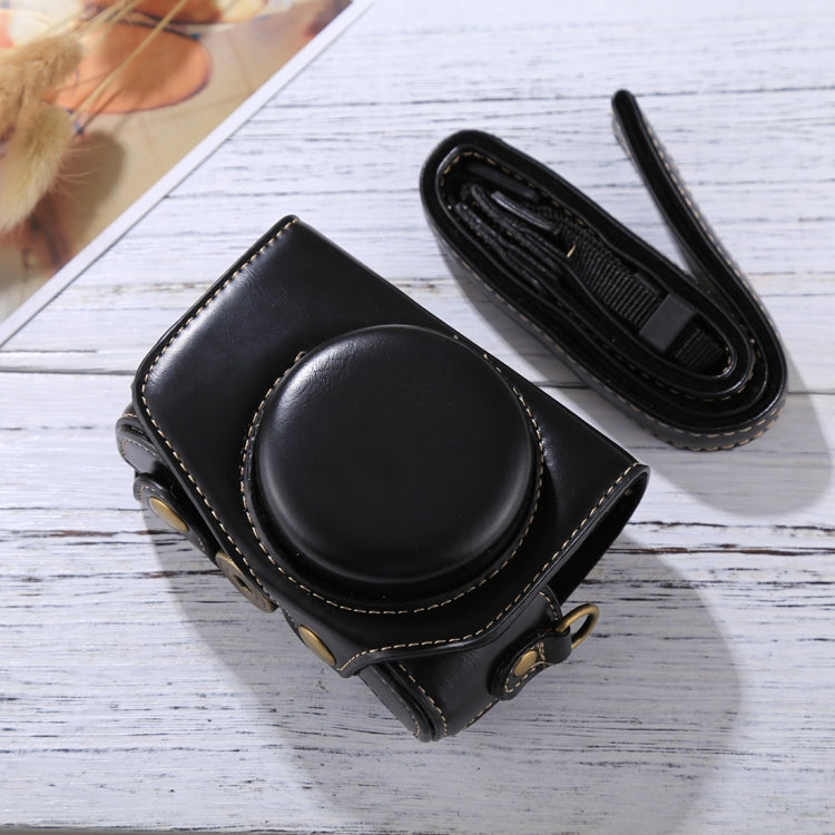Full Body Camera PU Leather Camera Case Bag with Strap for Canon PowerShot G7 X Mark II — Brown