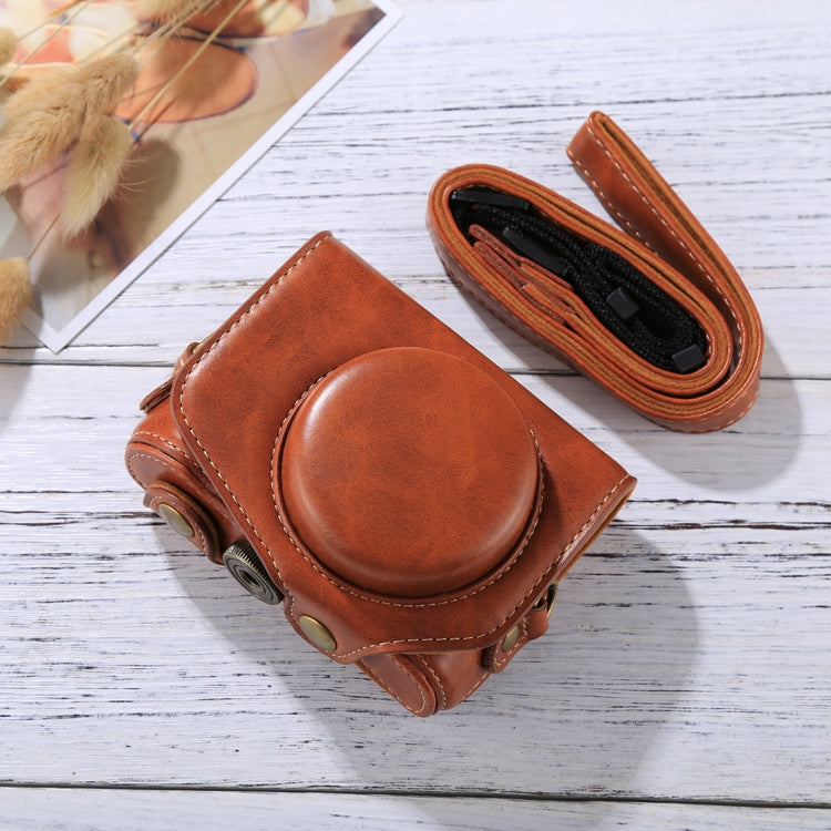 Full Body Camera PU Leather Camera Case Bag with Strap for Canon PowerShot G7 X Mark II — view 8