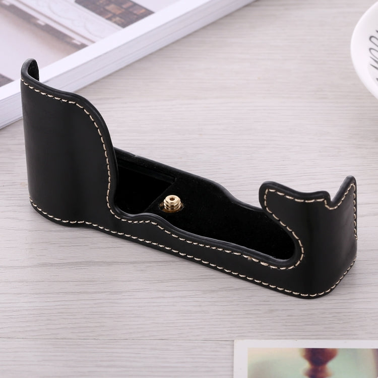 1/4 inch Thread PU Leather Camera Half Case Base for FUJIFILM X-A5 / X-A20 — For FUJIFILM XA5