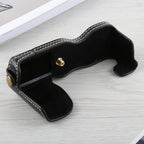 1/4 inch Thread PU Leather Camera Half Case Base for FUJIFILM X-A5 / X-A20 — Coffee