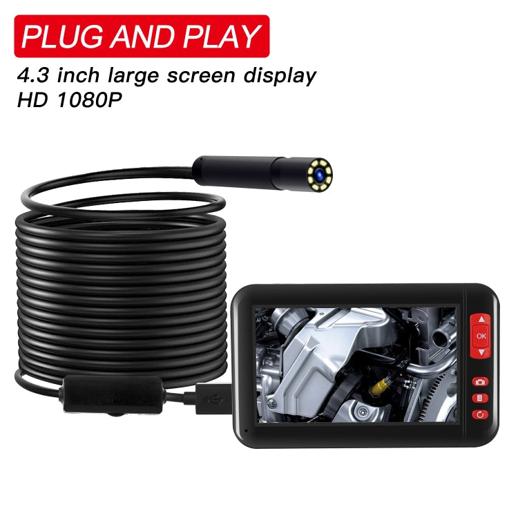 P20 4.3 Inch Screen Display HD1080P Inspection Endoscope with 8 LEDs, Length: 2m, Lens Diameter: 8mm, Hard Line, Length: 2m, Hard Line