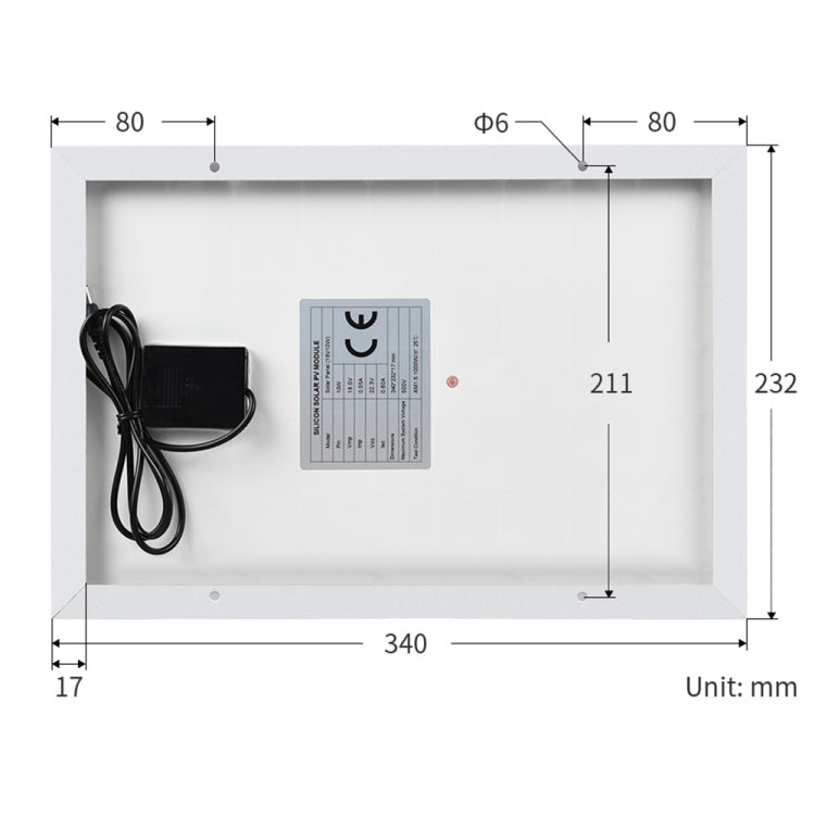 Waveshare High Conversion Efficiency 18V 10W Solar Panel — view 8