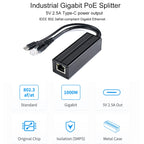 Waveshare Metal Case Gigabit PoE Splitter, 5V 2.5A Type-C Out — view 2