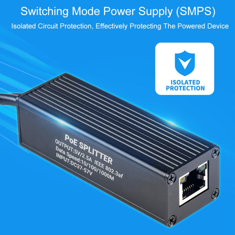 Waveshare Metal Case Gigabit PoE Splitter, 5V 2.5A Type-C Out — view 3
