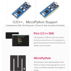 Waveshare RP2040-Plus Pico-like MCU Board Based on Raspberry Pi MCU RP2040, without Pinheader — view 3