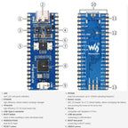 Waveshare RP2040-Plus Pico-like MCU Board Based on Raspberry Pi MCU RP2040, without Pinheader — view 6