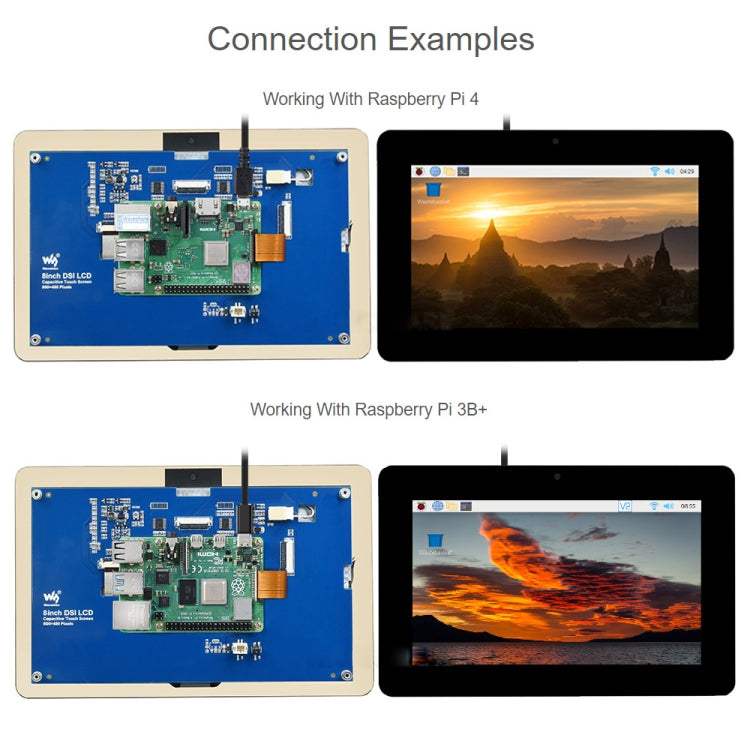WAVESHARE 8 inch 800 x 480 Capacitive Touch Display for Raspberry Pi, DSI Interface — view 4