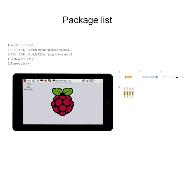 WAVESHARE 7 inch 800 x 480 Capacitive Touch Display with Front Camera for Raspberry Pi — view 7