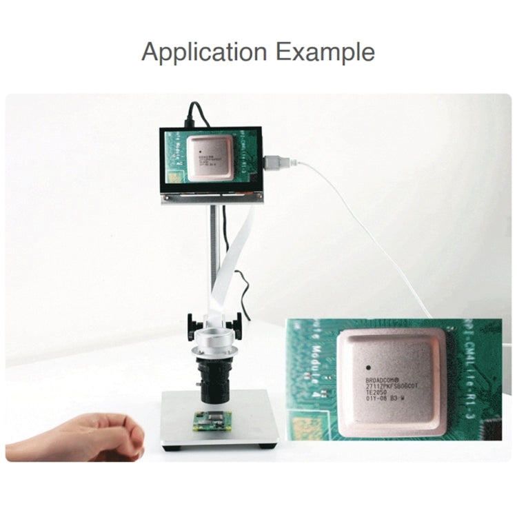 Waveshare 4.3 inch Screen Raspberry Pi Microscope Kit 12MP Camera Module with Bracket, US Plug