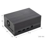 Waveshare Stripe Aluminum Cooling Case for Raspberry Pi 4, Built-In Active Radiator with Fins