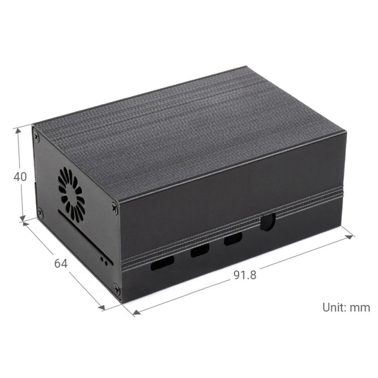 Waveshare Stripe Aluminum Cooling Case for Raspberry Pi 4, Built-In Active Radiator with Fins