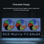 Waveshare RGB Full-Color LED Matrix Panel, 3mm Pitch, 64 x 64 Pixels, Adjustable Brightness