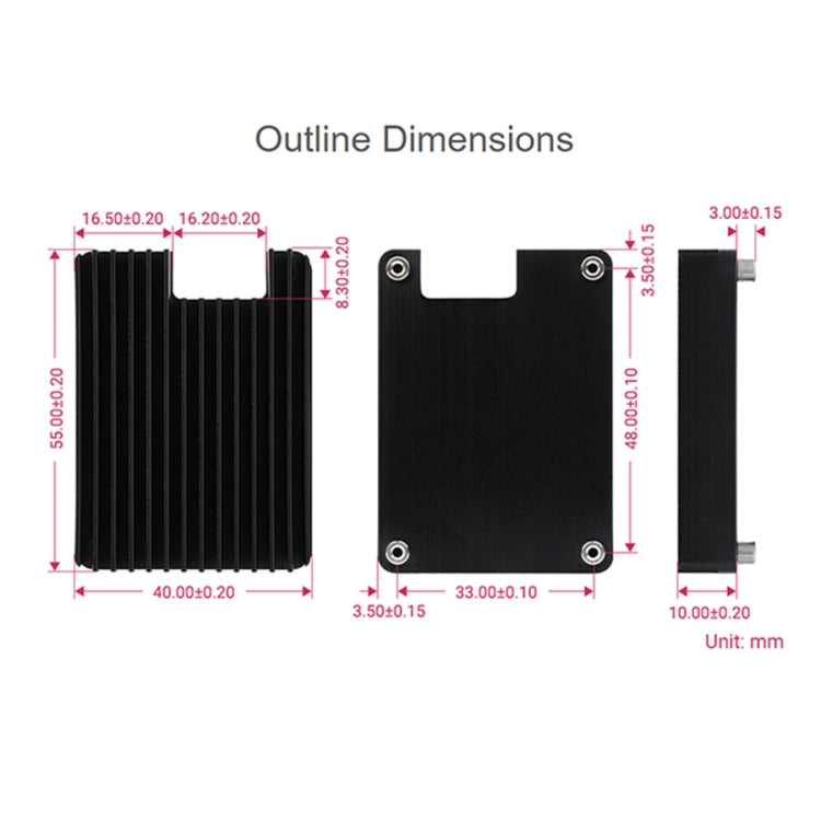 WAVESHARE Aluminum Heatsink for Raspberry Pi CM4, with Antenna Notch — view 6