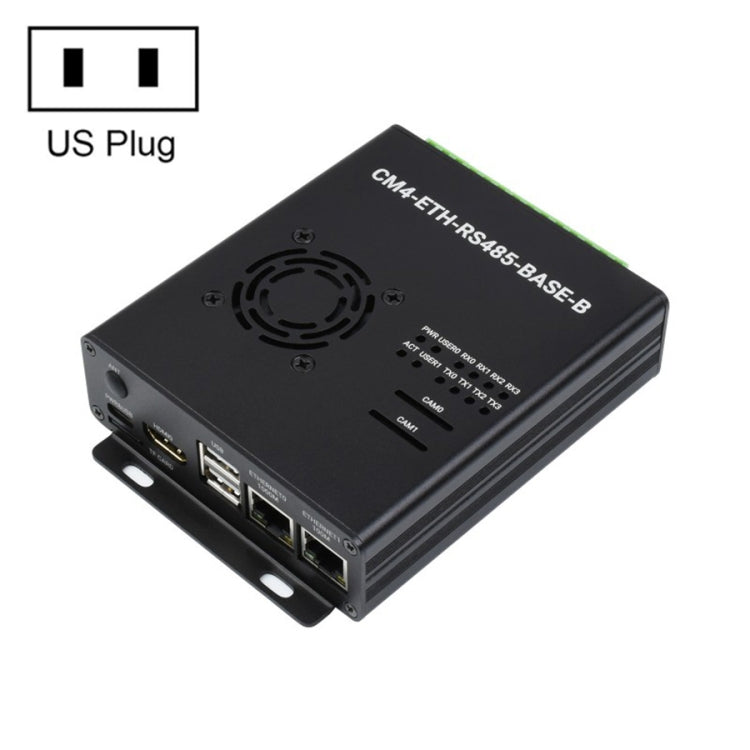 Waveshare Dual ETH Mini-Computer for Raspberry Pi CM4, Gigabit Ethernet, 4CH Isolated RS485 — EU Plug