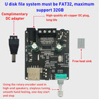 50W MP3 Stereo Audio Digital Power Amplifier Board Bluetooth Amplifier Module, With Shell
