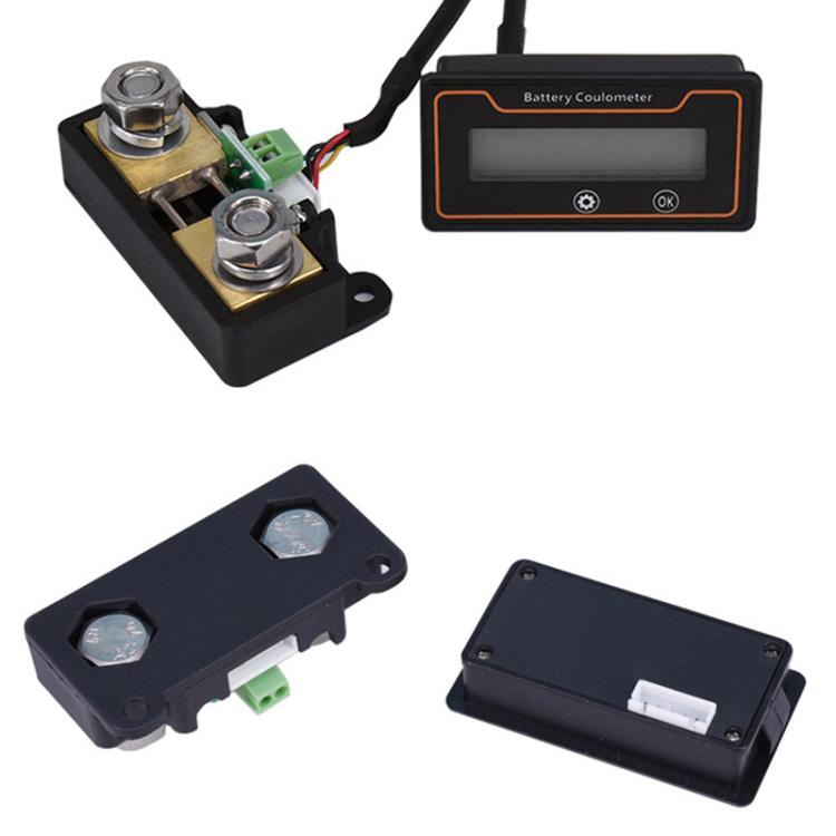 12V 48V Digital Display DC Current Voltmeter Lead-Acid Lithium Battery Charge Meter, 2m 200A