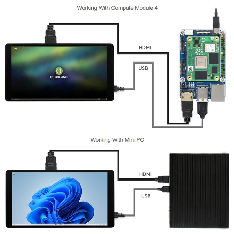 Waveshare 5.5 inch 1440 x 2560 2K Capacitive Touch LCD Display IPS Screen for Raspberry Pi, HDMI Interface