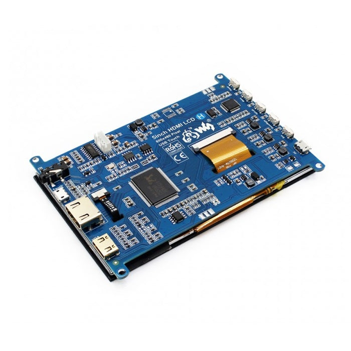 WAVESHARE 5 Inch HDMI LCD (H) 800x480 Touch Screen for Raspberry Pi Supports Various Systems