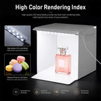20cm Folding Portable 550LM Light Photo Lighting Studio Shooting Tent Box Kit with 6 Colors Backdrops (Black, White, Yellow, Red, Green, Blue), Unfold Size: 24cm x 23cm x 23cm — view 7