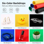 20cm Include 2 LED Panels Folding Portable 1100LM Light Photo Lighting Studio Shooting Tent Box Kit with 6 Colors Backdrops (Black, White, Yellow, Red, Green, Blue), Unfold Size: 24cm x 23cm x 23cm — view 6