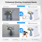 20cm Include 2 LED Panels Folding Portable 1100LM Light Photo Lighting Studio Shooting Tent Box Kit with 6 Colors Backdrops (Black, White, Yellow, Red, Green, Blue), Unfold Size: 24cm x 23cm x 23cm — view 8