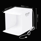 23cm Ring LED Panel Folding Portable Light Photo Lighting Studio Shooting Tent Box Kit with 6 Colors Backdrops (Black, White, Yellow, Red, Green, Blue), Unfold Size: 24cm x 23cm x 23cm — view 2