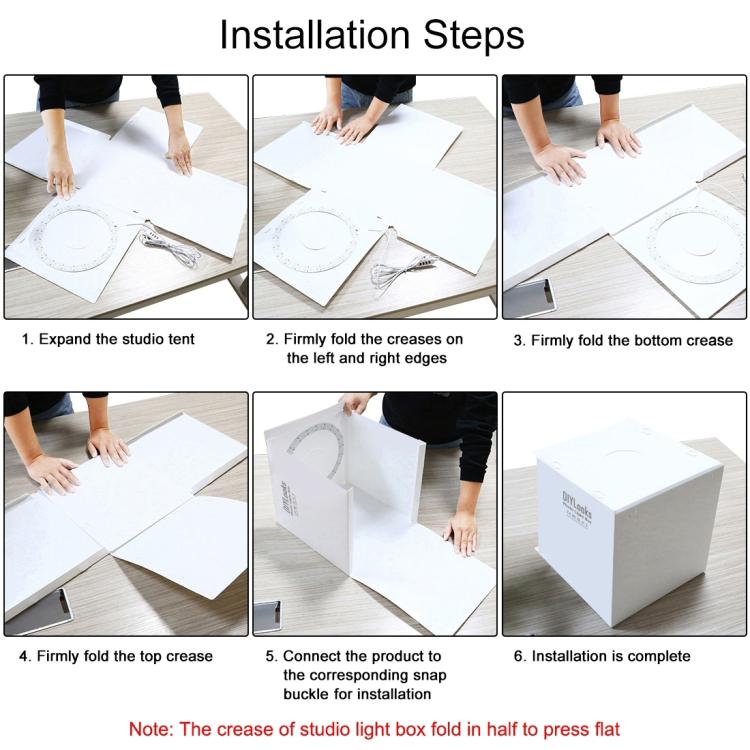 23cm Ring LED Panel Folding Portable Light Photo Lighting Studio Shooting Tent Box Kit with 6 Colors Backdrops (Black, White, Yellow, Red, Green, Blue), Unfold Size: 24cm x 23cm x 23cm — view 10