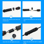 XYS20 IP68 Waterproof 3 Pin Straight Cable Connector — view 9