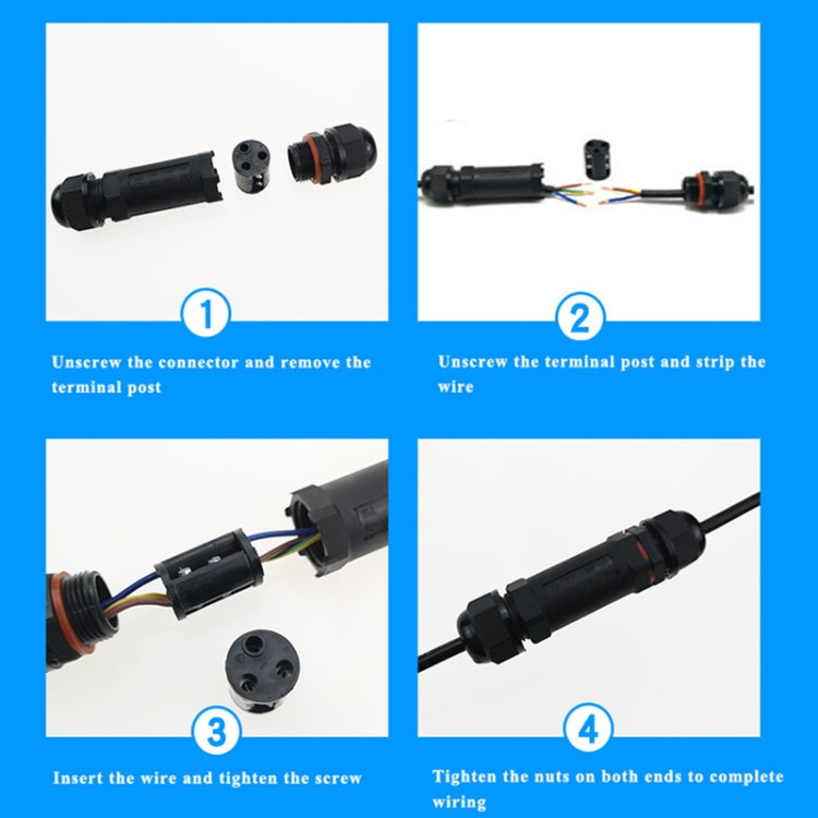 XYS20 IP68 Waterproof 3 Pin Straight Cable Connector — view 9