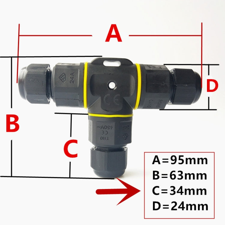 XYT21 IP68 Waterproof 3 Pin T-type Cable Connector — view 6