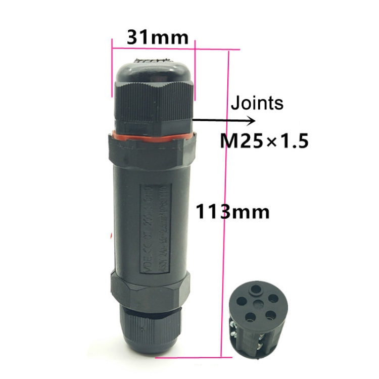 XY25 IP68 Waterproof 5 Pin Straight Cable Connector