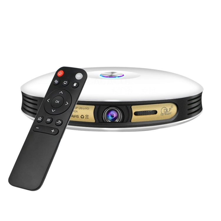 CACACOL ITC-DO8 220LM WiFi Smart 1280*800 DLP DMD LED Portable Projector with Remote Control, Android 6.1, MSD6A628 Quad Core, 2GB RAM, 16GB ROM, WiFi, BT, HDMI, without Tripod Holder
