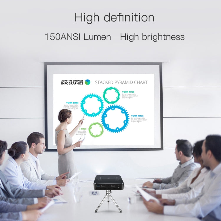 D13 2+16G 854 x 480 Android 7.1.2 Mini Pocket Projector 4K DLP Smart Handheld LED WIFI Home Theater Projector, Support USB / TF / HDMI